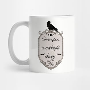 Edgar Allen Poe Quote| Watercolor Raven | Family Crest| Watercolor Bats| Dark Academia Quotes| Once Upon a Midnight Dreary Mug